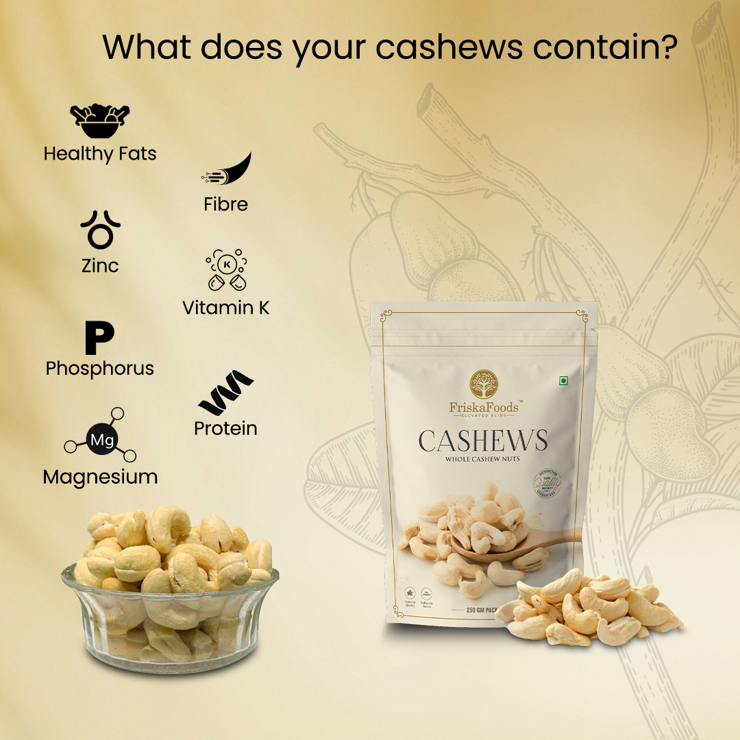 Premium Whole Cashew Nuts | California Almonds (250g each)